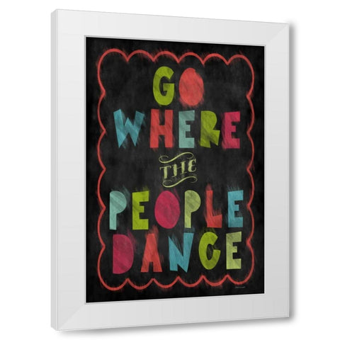 People Dance White Modern Wood Framed Art Print by Marrott, Stephanie