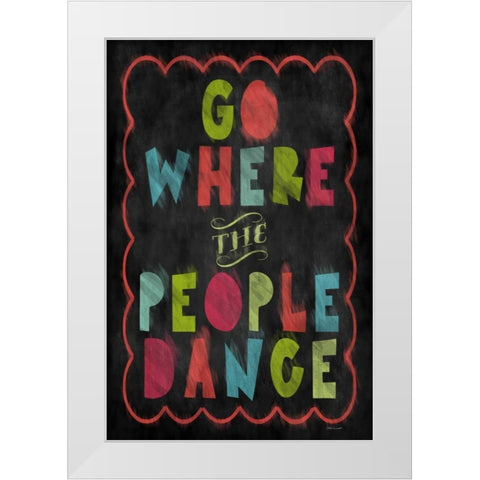 People Dance White Modern Wood Framed Art Print by Marrott, Stephanie