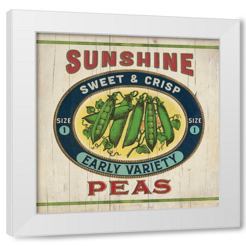 Peas White Modern Wood Framed Art Print by Marrott, Stephanie