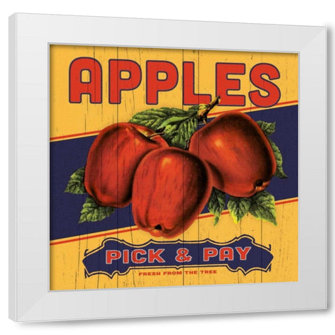 Apple Label White Modern Wood Framed Art Print by Marrott, Stephanie