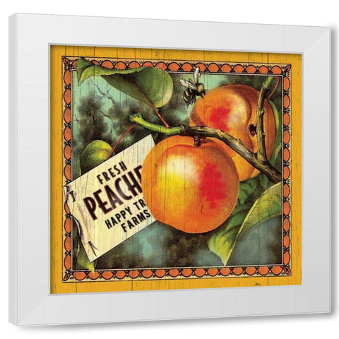 Peach Label White Modern Wood Framed Art Print by Marrott, Stephanie
