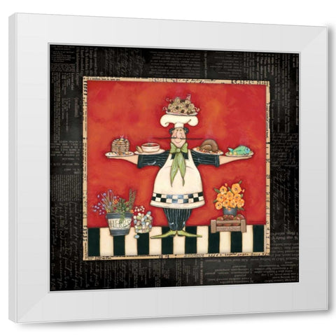 Overachiever Chef White Modern Wood Framed Art Print by Marrott, Stephanie