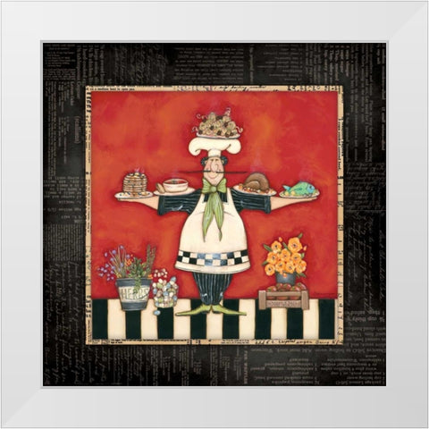 Overachiever Chef White Modern Wood Framed Art Print by Marrott, Stephanie