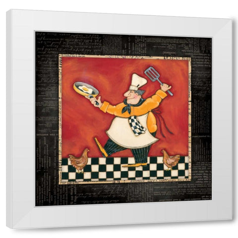 Chicken Dance Chef White Modern Wood Framed Art Print by Marrott, Stephanie