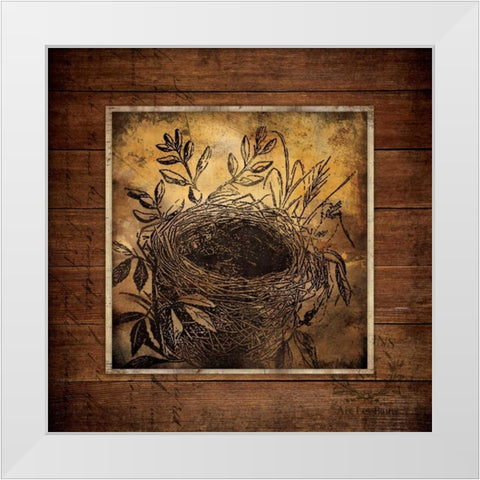 Woodland Nest White Modern Wood Framed Art Print by Marrott, Stephanie