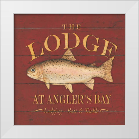 Trout Sign White Modern Wood Framed Art Print by Marrott, Stephanie