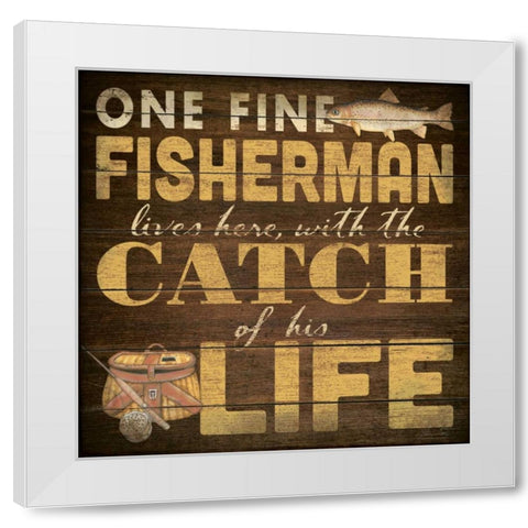 Fine Fisherman White Modern Wood Framed Art Print by Marrott, Stephanie