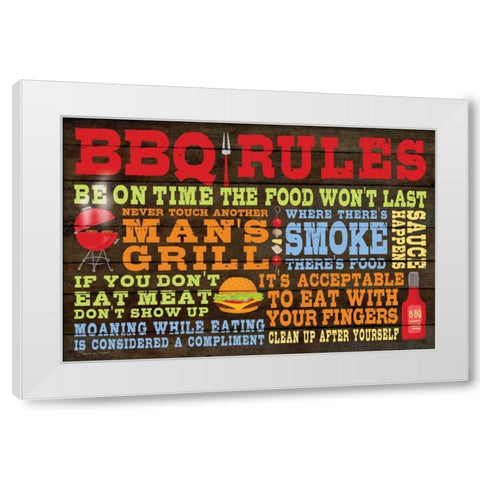 BBQ White Modern Wood Framed Art Print by Marrott, Stephanie