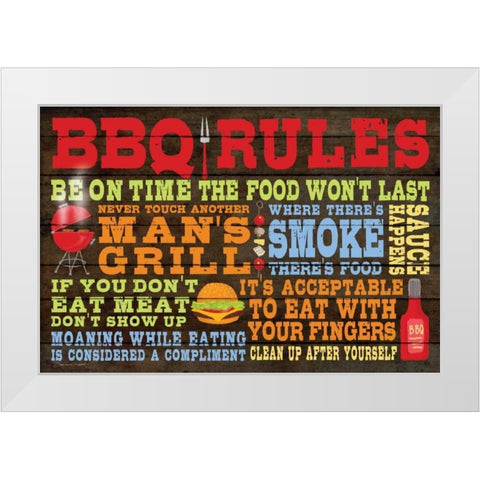 BBQ White Modern Wood Framed Art Print by Marrott, Stephanie
