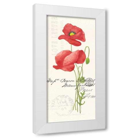 Poppy I White Modern Wood Framed Art Print by Marrott, Stephanie
