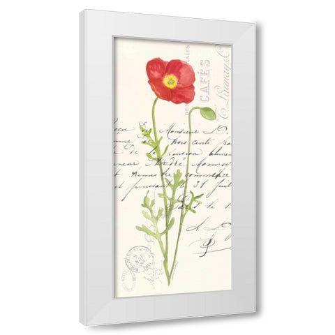 Poppy II White Modern Wood Framed Art Print by Marrott, Stephanie