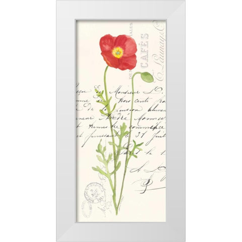 Poppy II White Modern Wood Framed Art Print by Marrott, Stephanie