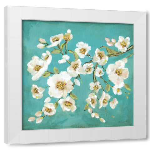 Spring Blossoms II White Modern Wood Framed Art Print by Marrott, Stephanie