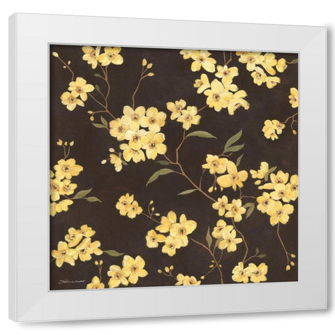 Yellow Blossoms White Modern Wood Framed Art Print by Marrott, Stephanie