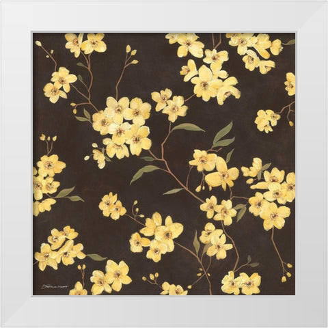 Yellow Blossoms White Modern Wood Framed Art Print by Marrott, Stephanie