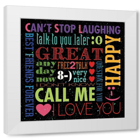 Text Slang White Modern Wood Framed Art Print by Marrott, Stephanie