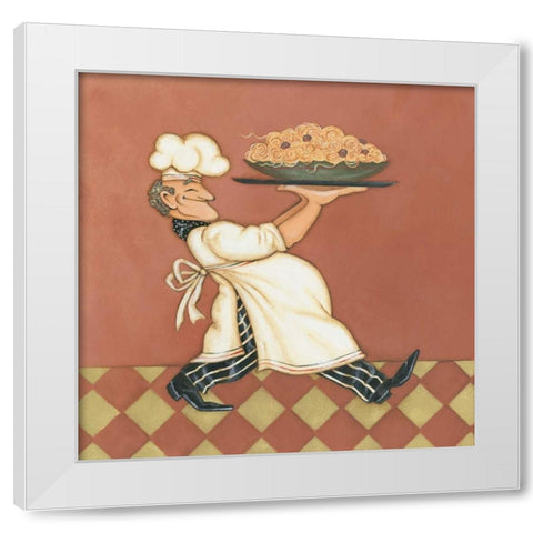 Pasta Chef White Modern Wood Framed Art Print by Marrott, Stephanie