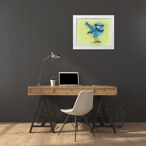 Blue Boy White Modern Wood Framed Art Print by Marrott, Stephanie
