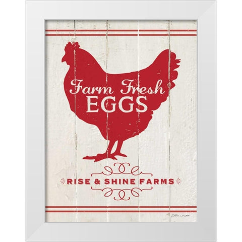 Hen White Modern Wood Framed Art Print by Marrott, Stephanie