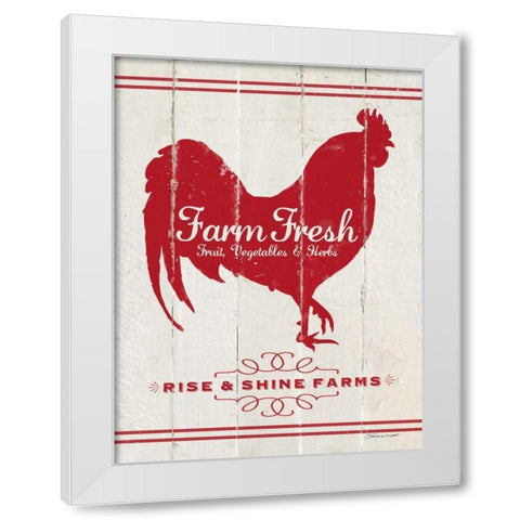 Rooster White Modern Wood Framed Art Print by Marrott, Stephanie