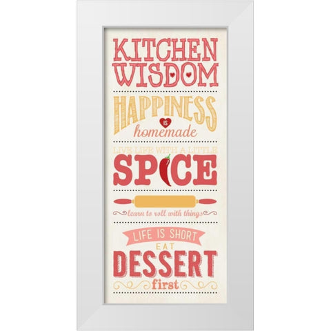 Kitchen Wisdom - White White Modern Wood Framed Art Print by Marrott, Stephanie