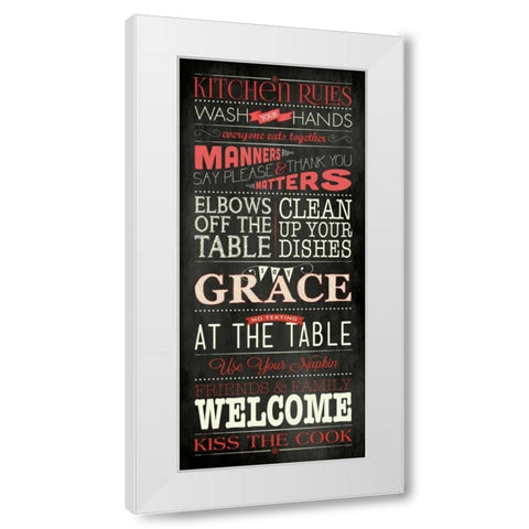 Kitchen Rules - Black White Modern Wood Framed Art Print by Marrott, Stephanie