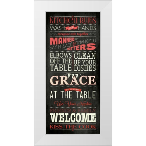 Kitchen Rules - Black White Modern Wood Framed Art Print by Marrott, Stephanie