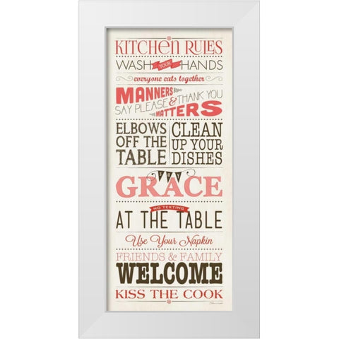 Kitchen Rules - White White Modern Wood Framed Art Print by Marrott, Stephanie
