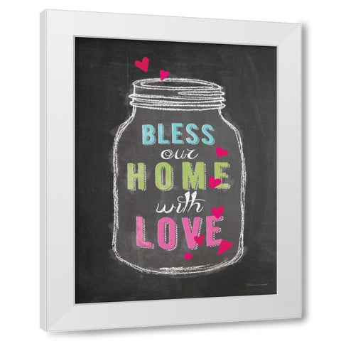 Bless Our Home White Modern Wood Framed Art Print by Marrott, Stephanie