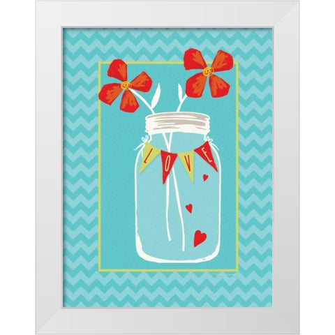Love Jar White Modern Wood Framed Art Print by Marrott, Stephanie