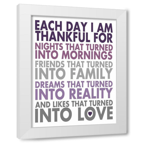 Each Day White Modern Wood Framed Art Print by Marrott, Stephanie