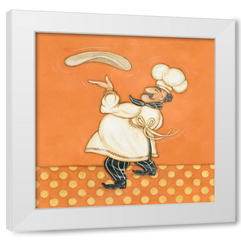 Pizza Chef White Modern Wood Framed Art Print by Marrott, Stephanie