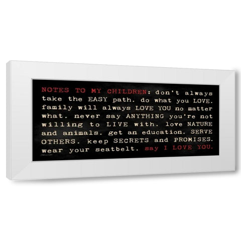 Notes I White Modern Wood Framed Art Print by Marrott, Stephanie