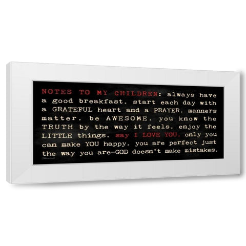 Notes II White Modern Wood Framed Art Print by Marrott, Stephanie