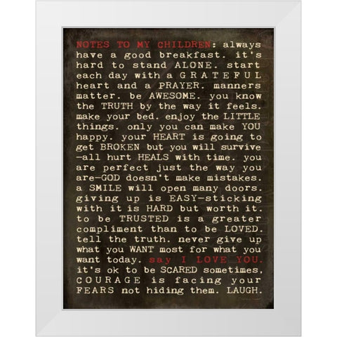 Notes III White Modern Wood Framed Art Print by Marrott, Stephanie