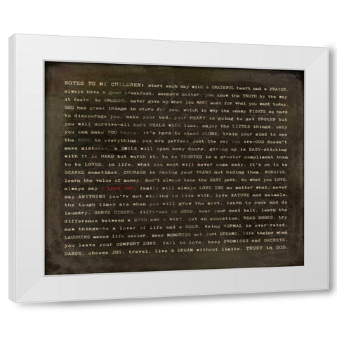 Notes IV White Modern Wood Framed Art Print by Marrott, Stephanie
