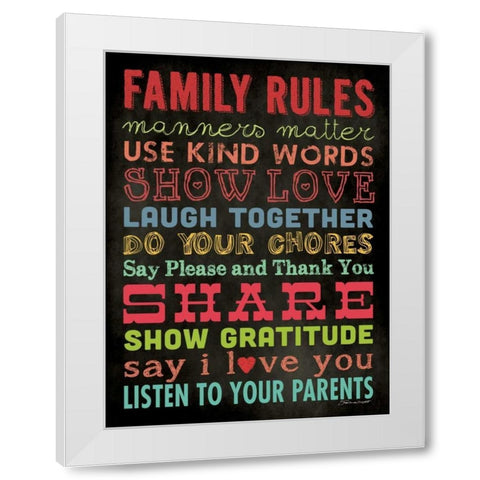 Family Rules IV White Modern Wood Framed Art Print by Marrott, Stephanie
