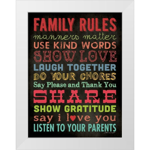 Family Rules IV White Modern Wood Framed Art Print by Marrott, Stephanie