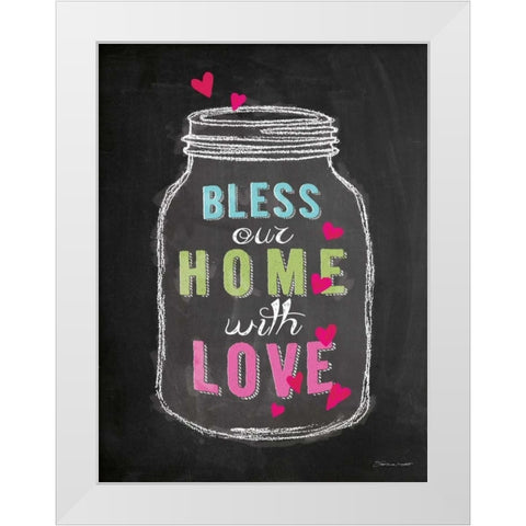 Bless Our Home White Modern Wood Framed Art Print by Marrott, Stephanie