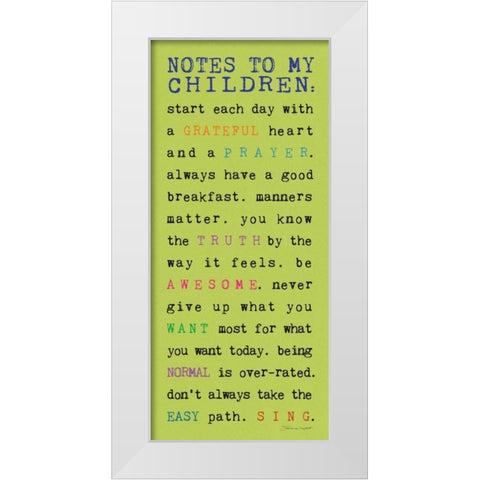 Notes to Children III White Modern Wood Framed Art Print by Marrott, Stephanie