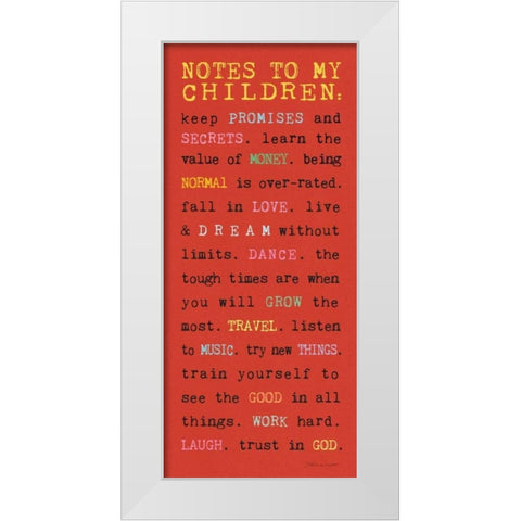 Notes to Children IV White Modern Wood Framed Art Print by Marrott, Stephanie