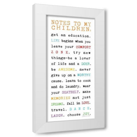 Notes to Children V White Modern Wood Framed Art Print by Marrott, Stephanie