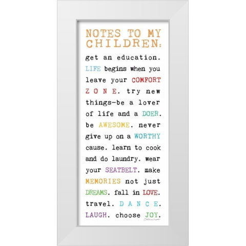 Notes to Children V White Modern Wood Framed Art Print by Marrott, Stephanie