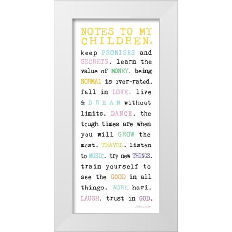 Notes to Children VII White Modern Wood Framed Art Print by Marrott, Stephanie