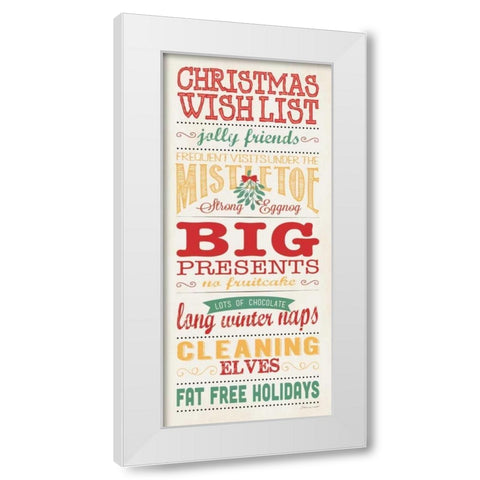 Wish List White Modern Wood Framed Art Print by Marrott, Stephanie