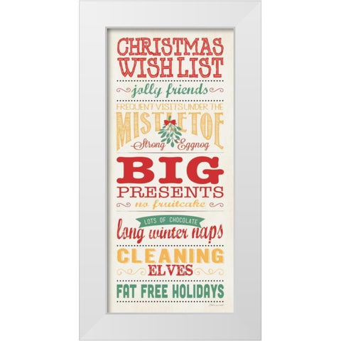 Wish List White Modern Wood Framed Art Print by Marrott, Stephanie
