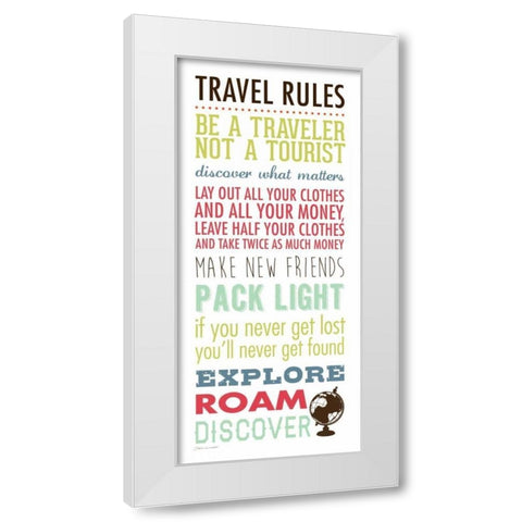 Travel Rules III White Modern Wood Framed Art Print by Marrott, Stephanie