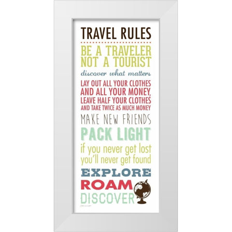 Travel Rules III White Modern Wood Framed Art Print by Marrott, Stephanie