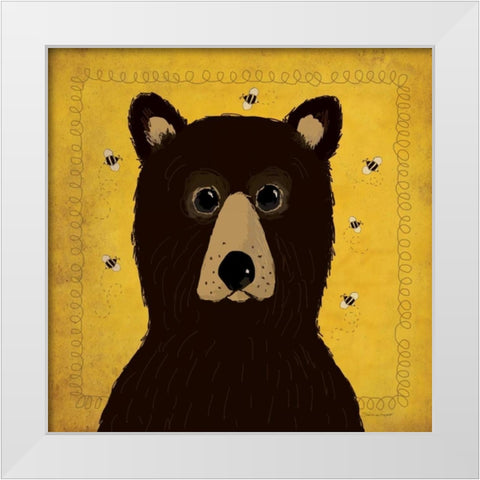 Bear White Modern Wood Framed Art Print by Marrott, Stephanie
