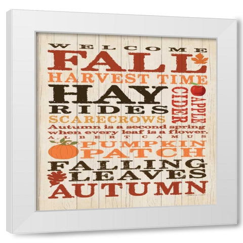 Fall White Modern Wood Framed Art Print by Marrott, Stephanie